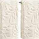 Artoid Mode 2 Pcs Beige 3D Leaves Jacquard Hand Towels for Bathroom, 100% Cotton Soft Absorbent Bathroom Decor Towels, 13.7 x 29.5 Inch
