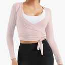 Women Tie Front Shrug Long Sleeve Bolero Cardigan Lightweight Casual Tops Size L