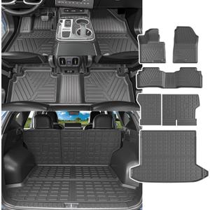 powoq Floor Mat Compatible with 2022 2023 2024 2025 Hyundai Tucson Trunk Mat Backrest Mat TPE Cargo Liner Replacement for 2022-2025 Hyundai Tucson Accessories(Upgrade Trunk Mat+Backrest Mat+Floor Mat)