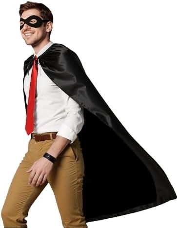Adult Superhero Cloak & Cape Duo Set with Mask – Premium Costume for Halloween Cosplay, Themed Parties & Dress-Up Events