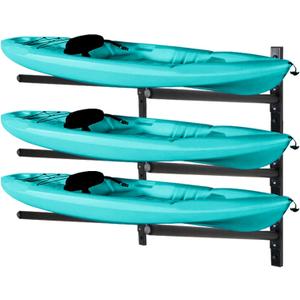 Kayak Storage Rack, Adjustable Wall Mount Kayak Racks for Garage and Outdoor Storage, Heavy Duty Weight Capacity, 2 Level / 3 Level / 4 Level