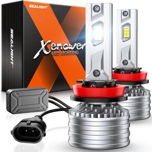 SEALIGHT H11/H8/H9 Fog Bulb, X4I 70,000LM Super Bright H11 Light Powersport, Cool White with Cooling Fan, Plug and Play, Pack of 2