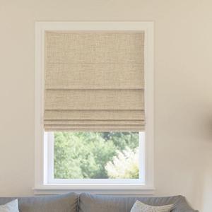 Sun Zero Seraphina Textured 100% Blackout Cordless Roman Shade, 31" W x 64" L, Taupe