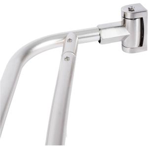 JS Jackson Supplies Double Curved Shower Rod, Metal Construction, Adjustable Between 44 to 70 Inches, Aluminum Rods and Zinc Mounting Hardware, Quality Modern Bathware, Brushed Nickel Finish
