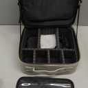 MOMIRA Travel Makeup Bag Cosmetic Bag Makeup Organizer Bag with Lighted Mirror, Adjustable Brightness in 3 Color Scenarios, Waterproof Makeup Train Case, Gift for Women - Light Gray(Woven) (Silver)