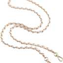 Bag Leather Chain Strap for Handbag Replacement,Purse Chain Shoulder Straps Crossbody (WHITE-90CM) (35.5in)