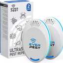 Ultrasonic Pest Repeller (2-Pack) Plug in Flea Rat Roach Mosquito Cockroaches Rodent Spider Scorpion Fruit Fly Insect