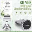 Kathfly 36 Pcs Wedding table Number Holders 1.7 Inch Metal Silver Mini Place Card Holders Bulk Harp-clip Table Sign Stands Card Holder Display Picture Memo Notes Menu for Restaurants Birthday Decor
