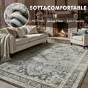 Grey Washable 6x9 Area Rugs for Living Room Rug Bedroom Rug Carpet Neutral Vintage Dining Room Rugs for Under Table Soft Comfortable Non Slip