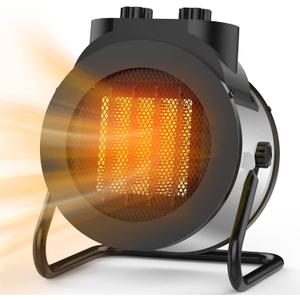 Elevoke Space Heaters for Indoor Use, 1500W PTC Electric Heater with 90Adjustable Angle, Fast Safety Heat, Small Portable Heater for Office Home(Silver)