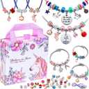 COO&KOO Girls Charm Bracelet Making Kit: Unicorn Jewelry Making Kit Gifts Crafts for Girl 8-12 A Perfect Girls Toy for Ages 6 7 8 9 10 Girl That Imagination Self-Expression and Inspires Creativity