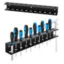Ouinis Screwdriver Organizer Wall Mount,Heavy Duty Metal Utility Storage Rack for Screwdrivers Calipers Small Tools,Screw Driver Holder Suitable Garages Homes Workshops Sheds(1PC)