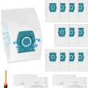 12 Pack TU Dust Bags for Miele Pure Air TU 3D Vacuum Cleaners Bag for Guard L1/S1 Junior Flex Parquet Silence AllFloor Performance Comfort Electro Cat Dog Series with 4 Exhaust Filters