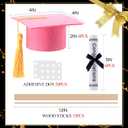 Breling 12 Pcs Pink and Gold Graduation Centerpiece Sticks Felt Graduation Scroll Diploma and Grad Cap with Tassel Decor 2026 Table Toppers Centerpiece Party Supplies for Grad Party Decorations