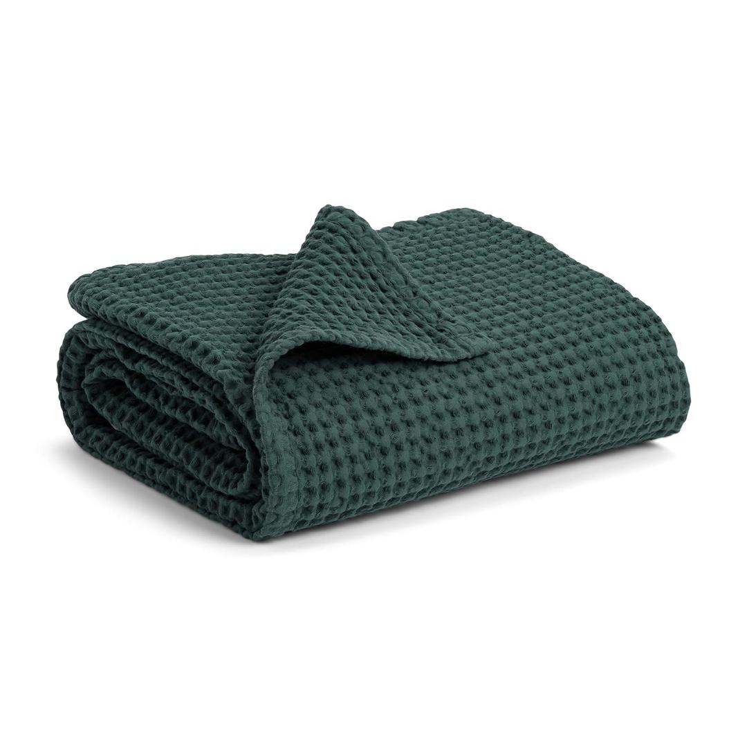 Simka Rose Waffle Baby Blanket Cotton Soft Breathable Swaddle Blanket for Nursery, Stroller & Crib Blanket - Receiving Blankets for Boys & Girls Gender Neutral Toddler Blanket (Hunter)