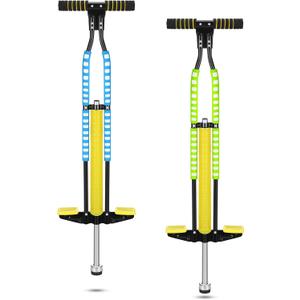 Leitee 2 Pcs Pogo Stick, Suitable for 80-160 Lbs, Soft Foam Jump Stick, Easy Grip Handles, for Beginners Teens Adults Outdoor Exercise Body Balance Keep Healthy(Blue, Green), 11 x 39 inch