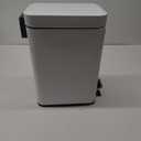 2.6 Gallon- Rectangular Small Steel Step Trash Can Wastebasket,Stainless Steel Bathroom Slim Profile Trash Can,White 10 Liter Garbage Container Bin for Bathroom,Living Room,Office and Kitchen