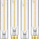 Tubular E26 LED Bulb 4W Equal 40 Watt Warm White 2700K E26 Edison AC120V 400lm Tube T9 T10 LED Light Bulb for Rustic Pendant,Chandeliers,Wall sconces 4Pack
