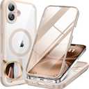 Miracase Magnetic for iPhone 16 Plus Case Full-Body Phone with Built-in Glass Screen Protector, [Compatible with MagSafe] Military Drop Proof 16 Plus Cover Bumper, Desert