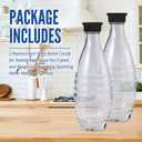 Glass Carbonating Bottle fits SodaStream Aqua Fizz, Crystal, and Penguin Sparkling Water Machines, Not for Plastic Bottle Machines, 2-Pack