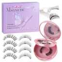 FADLASH Magnetic Eyelashes with Applicator Natural Look Magnetic Lashes Reusable 2 Pairs False Eyelashes Kit Easy to Wear and Remove (604+079)