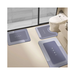 Housego 3PCS Absorbent Bath Mat Magic Rug Sets, Quick Drying Bath Mat Non-Slip Floor Rug Rubber Backed for Bathroom Kitchen Shower Sink (16.9''x23.6''+19.7''x23.6''+19.7''x31.9'', Blue