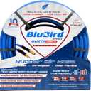 BluBird BB14100QC Lightest Strongest Flexible Rubber Air Hose 1/4" X 100' with I/M Quick Connect Coupler Plug  300 PSI  Cold Weather UV Oil Resistant  Brass Ends