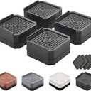 EclatBain Bed Risers Furniture Risers Heavy-Duty Rectangular Adjustable Block Lift to 3 inches and 4.3 inches Desk, Sofa, Chair Legs, Refrigerator, Washing Machine Support up to 4000 pounds (1 layer(1.5inches), Square-4 Pack-Black)