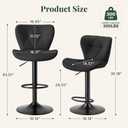 Bar Stools Set of 2, Fabric Counter Height Swivel Barstools