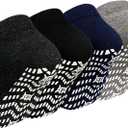 ZAKASA Non-Slip Grip Socks for Men: Non Skid Grippy Socks Anti Slip Gripper for Elderly Hospital Yoga Pilates (13-15, Mixed Colors-4pack)