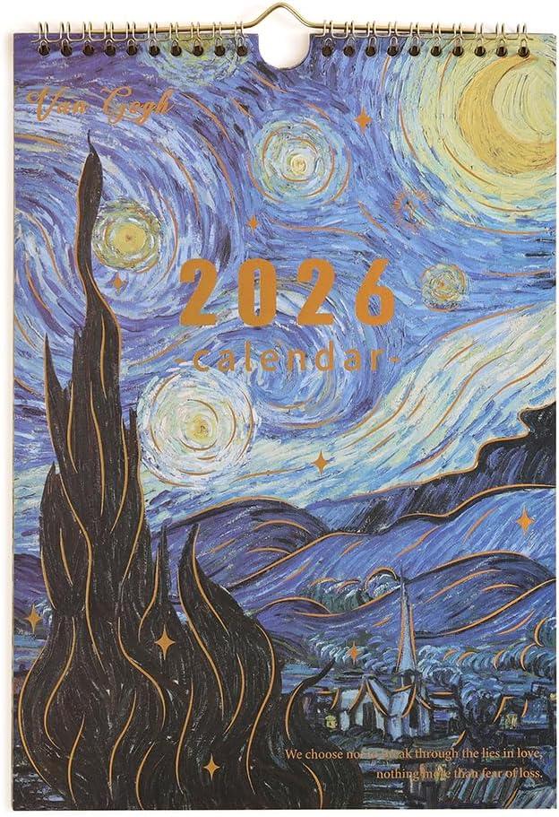 2026 calendar-wall calendar January-December Calendar The Starry Night Theme wall calendar 11.7 x 8.2 Wall Calendar ffor Office Home Planning & Organizing