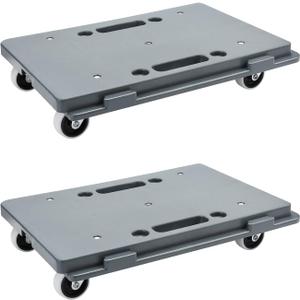 Nellyke Furniture Dolly, 2 Pack Small Flat Moving Dolly, Furniture Movers with 4 Wheels, 500Lbs Capacity, Connectable and Portable Dollies for Heavy Appliance, Gray