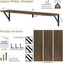 Forbena Floating Book Shelves for Wall Set of 3, 36 Inches Long Wall Bookshelf for Bedroom, Large Wood Heavy Duty Hanging Bookshelves for Books, Living Room Decor, Closet Storage (Rustic Brown)