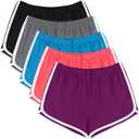 URATOT 5 Packs Soft Comfy Booty Cotton Workout Pants Breathable Lounge Dolphin Shorts Cycling Hiking Pants for Women (XX-Large, Black, Dark Gray, Dark Purple, Blue, Antique Pink)