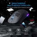 TMKB Falcon M1 Wireless Gaming Mouse, 24000DPI Optical Sensor, 180Hrs Battery, Lightweight, 6 Programmable Buttons, RGB Strip, 2.4G/BT5.2/USB-C Wired for PC/Mac/Laptop - Matte Black