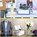 Acrylic Donation Box with Lock & Key, Clear Lockable Raffle Box, Suggestion Boxs Ballot Boxs with Sign Holder- Includes 100 "Enter to Win" Cards (6x4.3x4in)