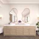 WEER Irregular Wall Mirror, 26x46 inch Gold Asymmetrical Wall Mounted Mirrors Decorative, Abstract Wavy Aluminum Alloy Frame for Bathroom, Bedroom, Living Room, Entryway