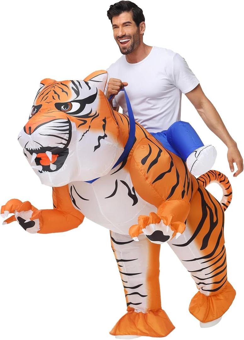 Spinosaurus Inflatable Tiger Costume for Adult Inflatable Christmas Costume Halloween Blow Up Animal Costumes for Woman's/Men