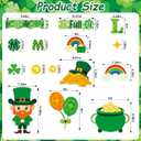 St. Patrick's Day Bulletin Board Decorations Kit with 62 Cutouts & 120 Glue Points, Lucky Clover Shamrock & Gold Coin Designs for Classroom Wall, Door, Party Decor, Standard