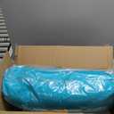 Organic Buckwheat Bolster (24X10.5X5.5 in) Supportive Rectangular Meditation Pillow 100% Cotton Cover Yoga Pillow (Cyan Blue)