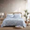 Tommy Bahama - King Quilt Set, Reversible Cotton Bedding with Matching Shams, Coastal Super Soft Bedding Set (Palmday Blue, King)
