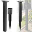 42.5 in Black Carbon Steel Mailbox Post, Outdoor Residential Mailbox Stand