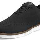 KESCOO Men's Casual Dress Shoes Comfortable Oxfords Fashion Business Footwear Mesh Walking Sneakers (12.5, Black)