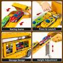 Truck Toys for Kids, Transport Vehicle with 12 Die-Cast Car, Double Race Car Track Cars Ramp Toy, Carrier Truck for Toddler 3-5, Christmas Birthday Gift for 3 4 5 6 7 8 Years Old Boys Girls (Yellow)
