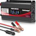 1000 Watt Car Power Inverter DC 12V to 110V/120V AC Converter with LCD Display Dual AC Outlets and Dual USB Car Charger for Car Home Laptop Truck Black