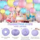 Pastel Paper Lanterns Decorative, Classroom Decor Macaron-Color Neon Hanging Paper Lantern Decorations for Easter Party Decorations, Baby Shower Wedding Birthday Mother's Day, 15Pcs