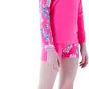 Girls Swimsuit Two Piece Rash Guard Set for 4-14 Years UPF 50+ UV Protective Long Sleeve Swimwear (Red/Turtle), size 160