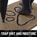 Smiry Dog Door Mat for Muddy Paws, Absorbent Dirt Trapper Non Slip Quick Dry Washable Chenille Mat for Mud Dogs, Entry Rug for Indoor and Outdoor (24x16 Inches, Camel and Black)