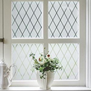 VELIMAX Lattice Frosted Window Film Window Privacy Film Static Cling Window Vinyl Opaque Glass Sticker Non Adhesive Anti-UV 35.4x78.7 inches