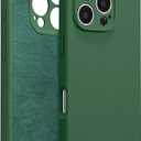 for iPhone 16 Pro Case Silicone,with [Full Camera Protection][Soft Anti-Scratch Microfiber Lining],Liquid Silicone Ultra Slim Shockproof Phone Case for Men Women Girls-Green